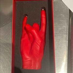 Red Hand Gesture Decorative Candle